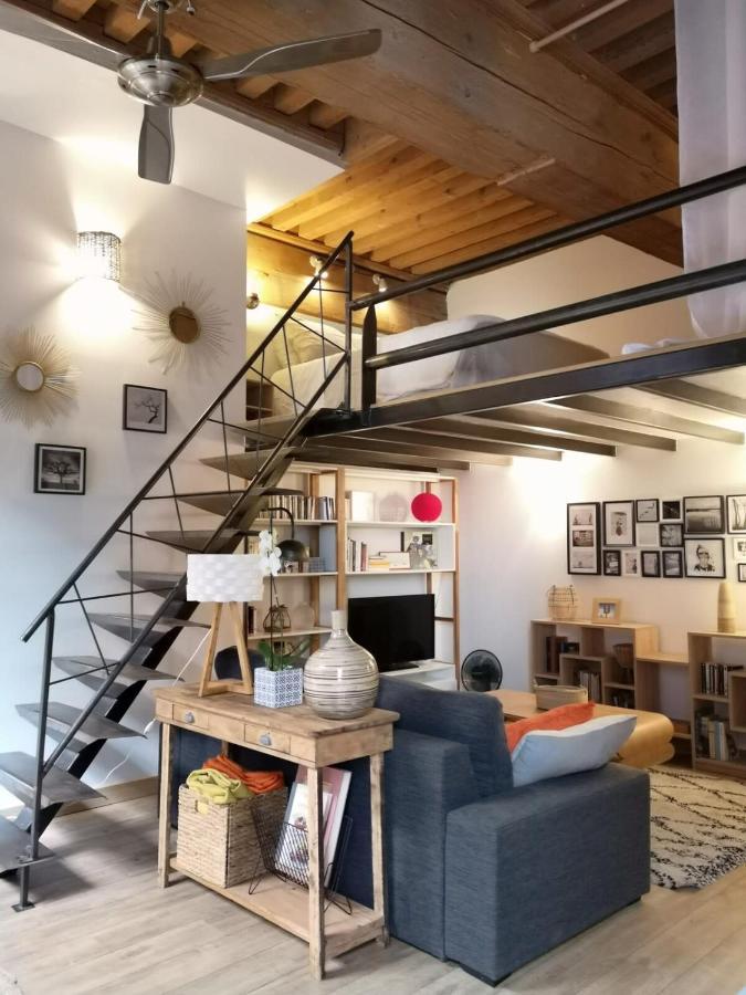 Authentic Loft With Mezzanine & Exposed Stones Heart Of Lyon Apartment Bagian luar foto
