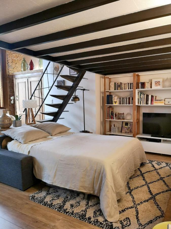 Authentic Loft With Mezzanine & Exposed Stones Heart Of Lyon Apartment Bagian luar foto
